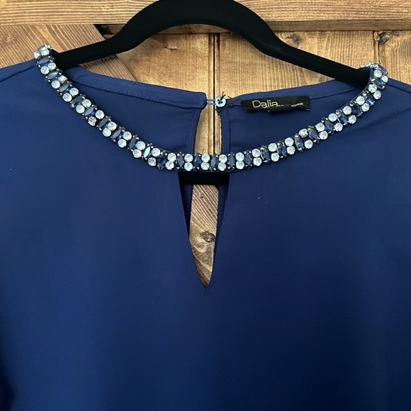 Navy blue sleeveless blouse size L - Picture 2 of 6